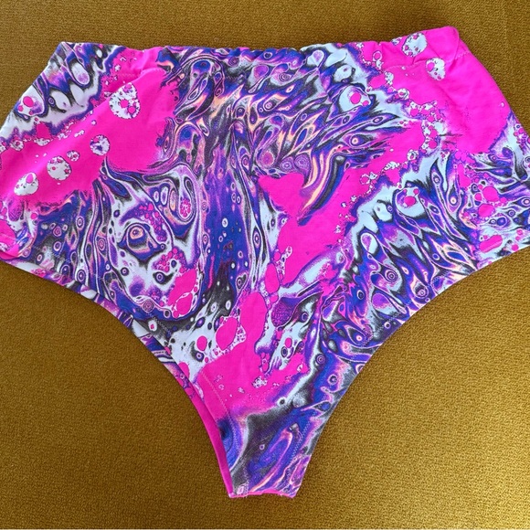 iHeartRaves Other - WandernDaze Vibrant Pink and Purple Swirl High-Waisted Rave Bottoms